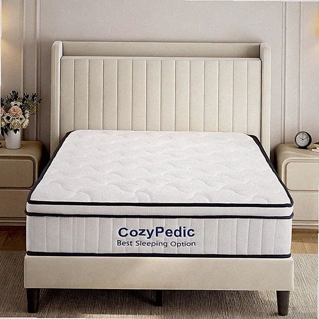 10 In Queen Size Medium Firm Mattress Memory Foam with Pocket Springs