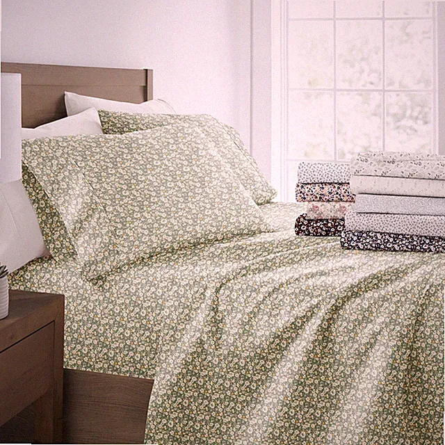 4 PC Spring Florals Bed Sheets Patterned Microfiber Soft Bedding Kaycie Gray