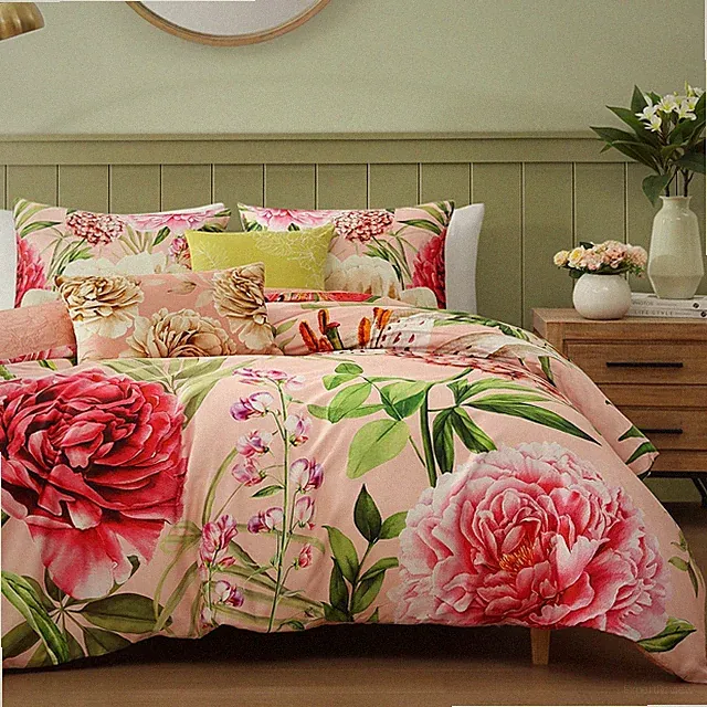 Bebejan Spring Forever 5 Piece Reversible Comforter Set, 100% Cotton Sateen