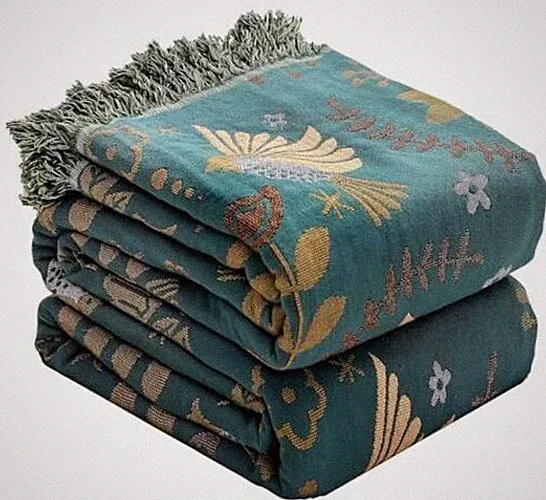 Boho Throw Blanket for Bed Couch 100% Cotton Twin（60" x 80") Animal Spring Bird