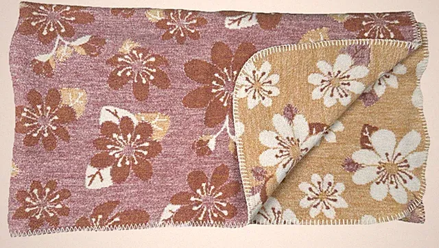 Cotton Edition Reversible Floral Throw Blanket Portugal 50 X 60" Spring Flowers