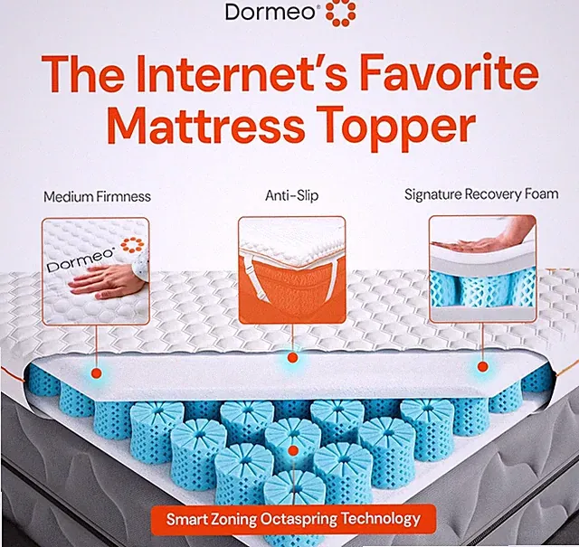 Dormeo Premium Twin Cooling Mattress Topper 3-Zone MSRP $299 FREE SHIP & RETURNS