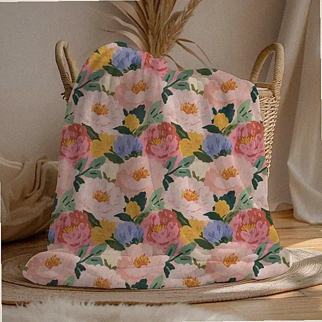 Easter Floral Blanket Spring Flowers Decor Gift Soft Cozy Throw Blanket
