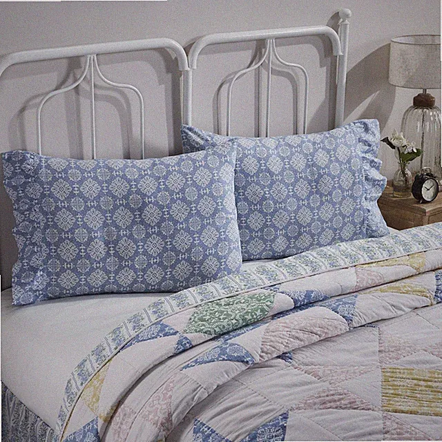 Farmhouse Standard Pillow Case Set of 2 Creme Spring Bedroom Decor VHC Brands