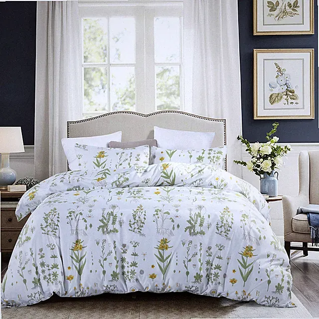 GETIANN Floral Duvet Cover Set Full/Queen Comforter Cover Set Spring Plant