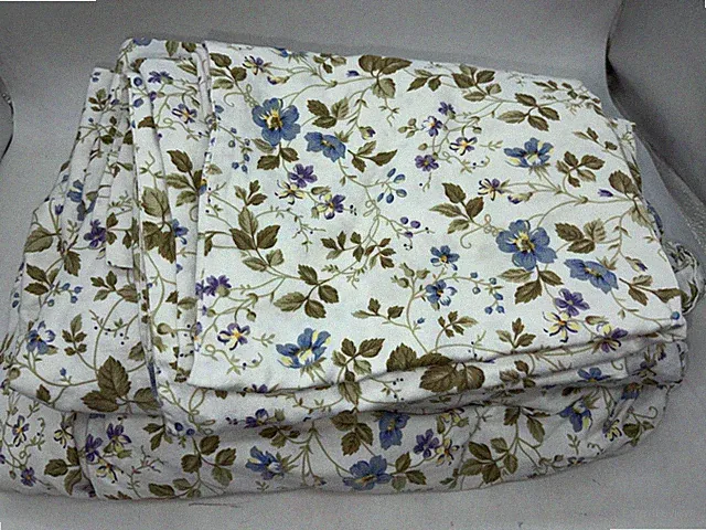 🌷LAURA ASHLEY Spring bloom Floral 4 Pc QUEEN SHEET SET