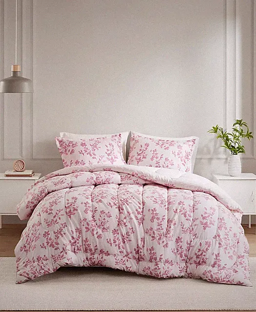 Macy's Amelia Reversible Printed 2-Pc. Comforter Set TWIMN Size Pink Floral