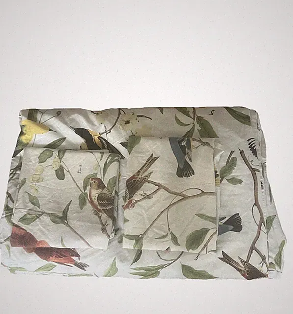 Pottery Barn SPRING SPARROW Full/Queen Duvet Cover 2 Shams 2011 Botanical Birds