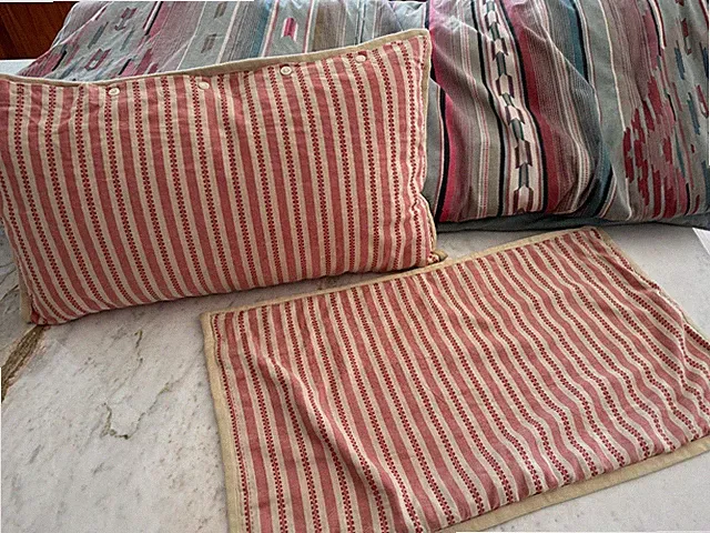 Ralph Lauren Hawk Springs Red and Cream striped Lumbar pillow sham