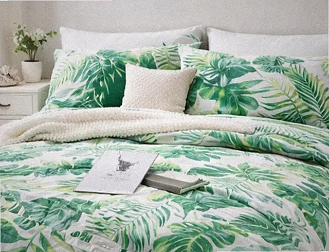 Spring Floral 3-Piece Quilt Set Luxury Botanical Bedspread Coverlet Queen King