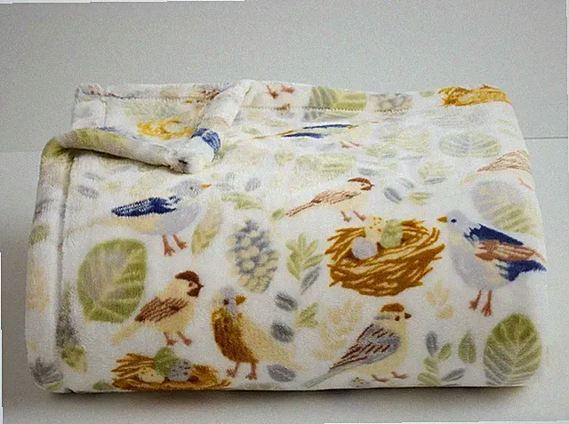 The Big One Plush Fleece Throw Blanket 5x6 ft Nature Bird Nests Spring Birds