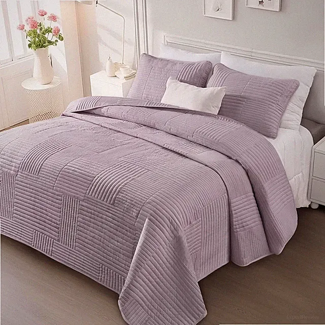 Ultrasonic Geometric Coverlet Bed Cover for All Seasons/Bedspread Set - GG Home