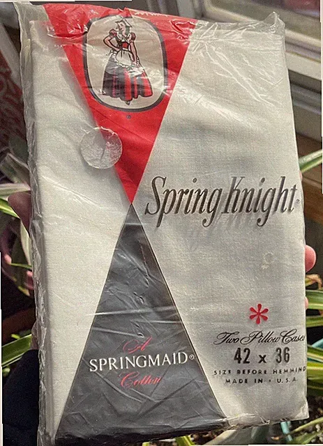Vtg Spring Knight Springmaid Cotton White Pillowcases NIP USA Bedding**READ**